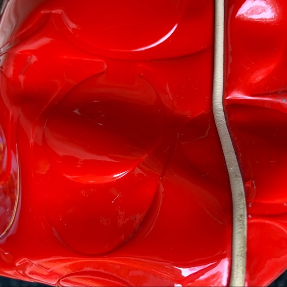 Gently Used Coach Peyton Embossed Patent Leather Crossbody Bag - Red - Picture 8 of 11